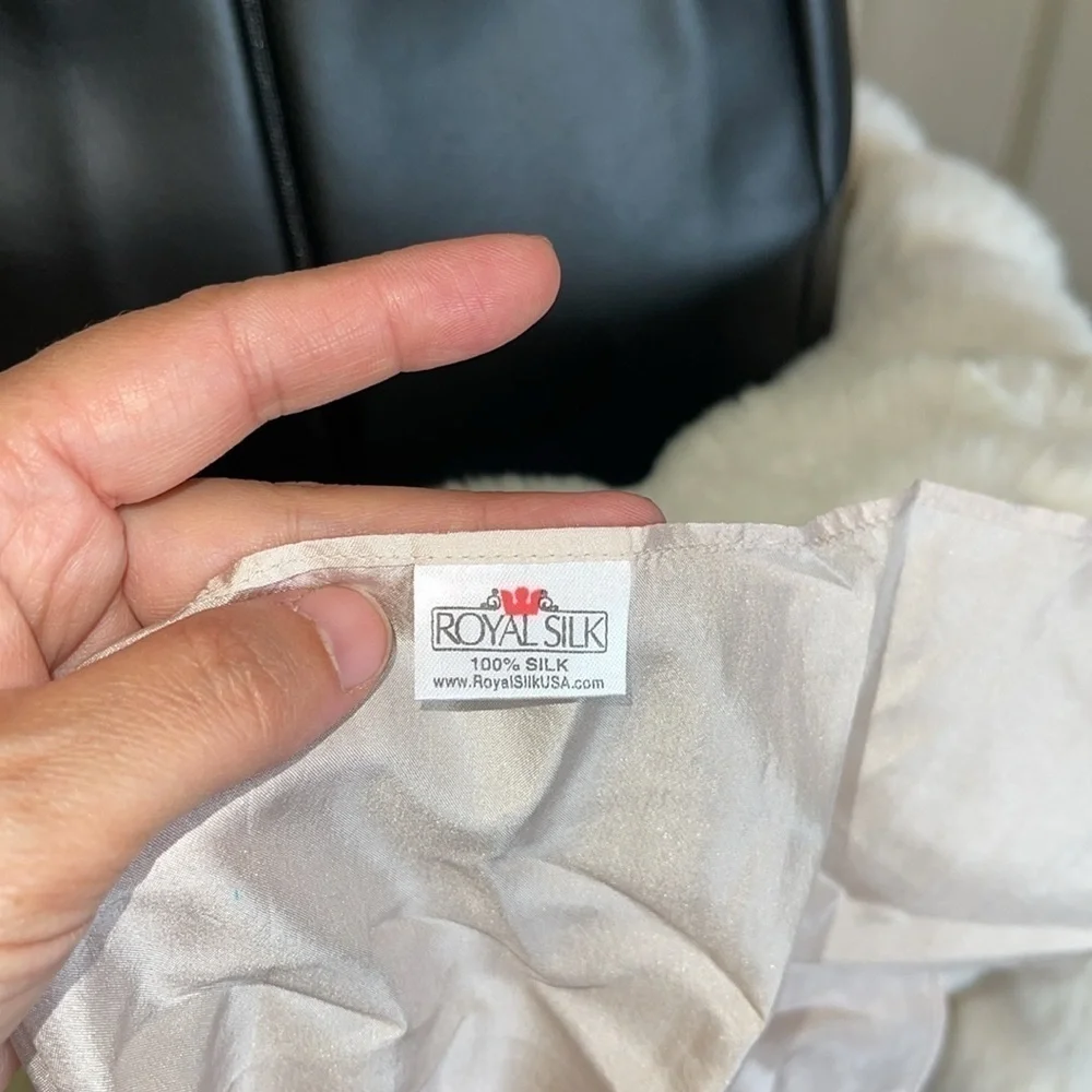 Royal silk 100% tan silk scarf of handkerchief NWOT just the label never used